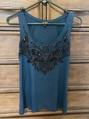 Express Teal Beaded Tank - 2015 Size S